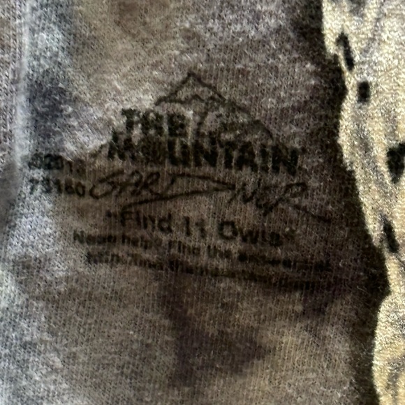 THE MOUNTAIN Shirt Mens Extra Large Gray Tie Dye Owls Big Graphic HTF Rare Print - Picture 9 of 12